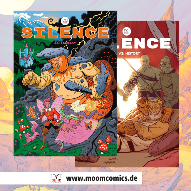 Łukasz Majcher, Jens Cornils, Mereida Fajardo, Yves Woffenden, Maurizio Onano, Victoria Haag, Cuculum (Axel Kuckuk), Kathrina S. East (Sarah Kuckuk), Mauro de Luca: Silence (Paperback, Moom Comics)